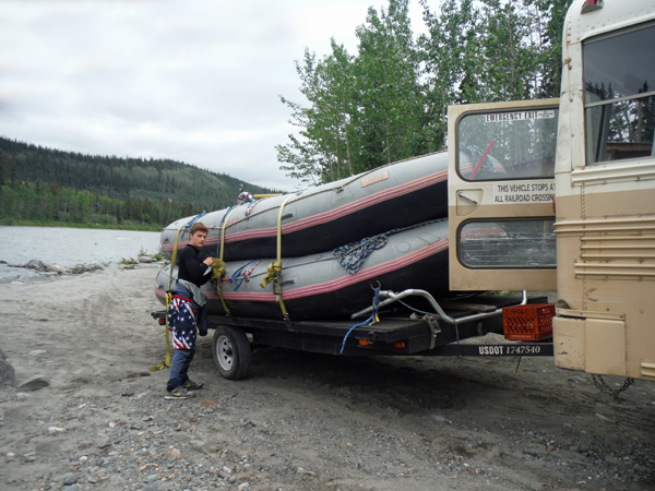 unloading the rafts